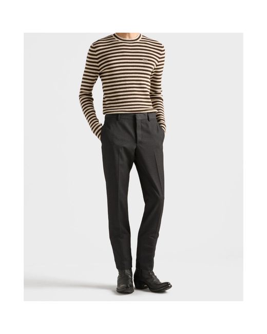 Prada Gray Pleated Tailored Trousers for men