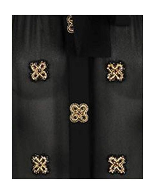Saint Laurent Black Semi-Sheer Embroidered Shirt