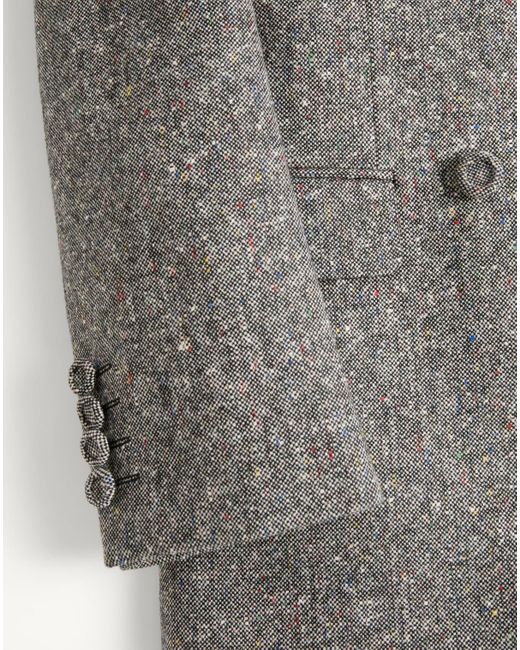 Valentino Gray Double-Breasted Long-Sleeved Blazer for men