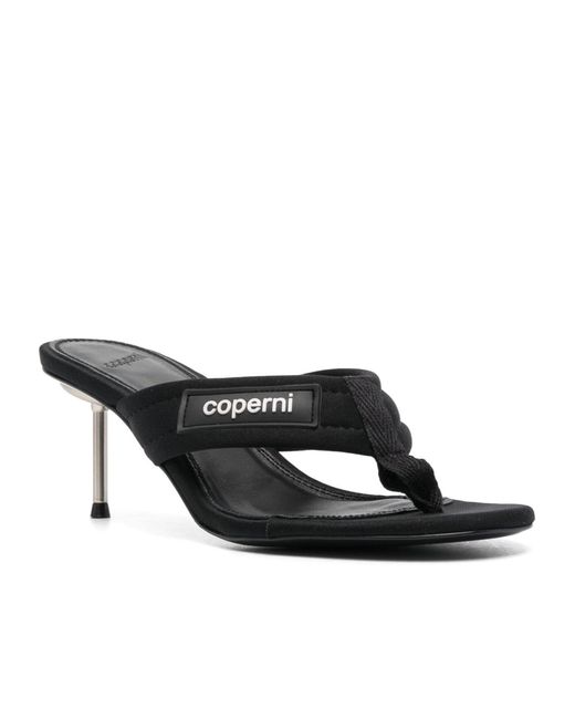 Coperni Black Open-Toed Logo Muller Shoes