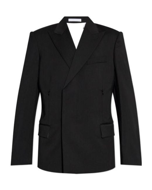 Helmut Lang Black Zip Detailed Long-Sleeved Jacket