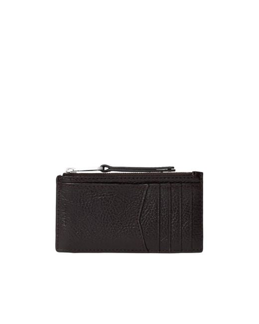 Lemaire Black Gear Leather Card Holder And Coin Purse