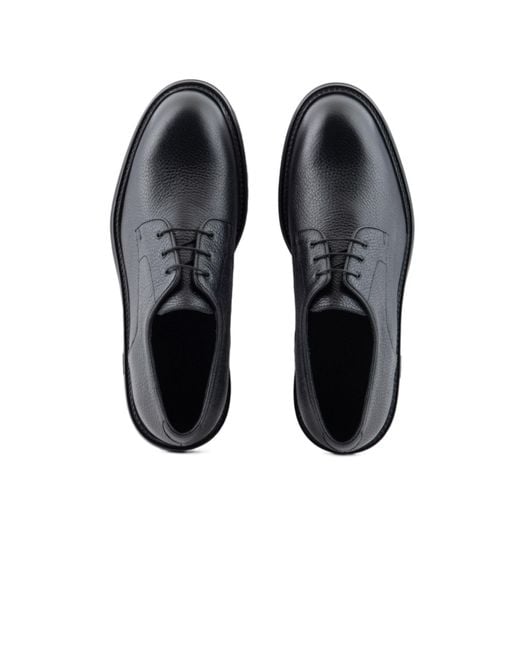 Emporio Armani Black Leather Shoes for men