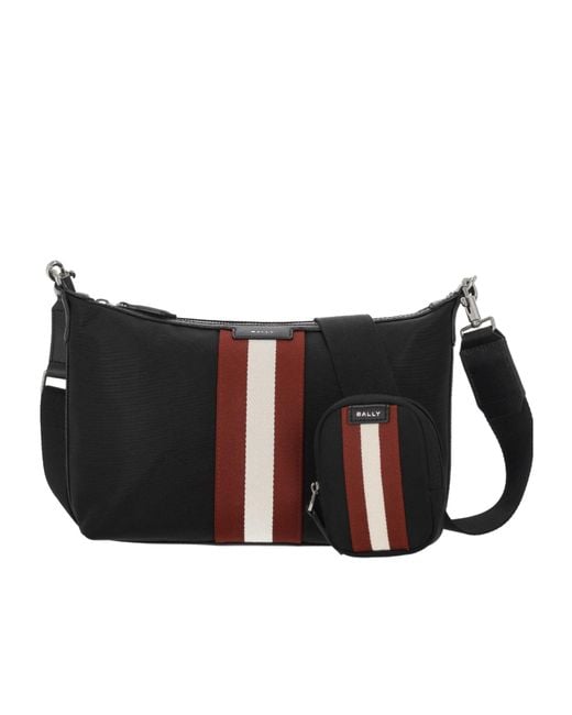 Bally Black Code Ribbon Zipped Shoulder Bag for men