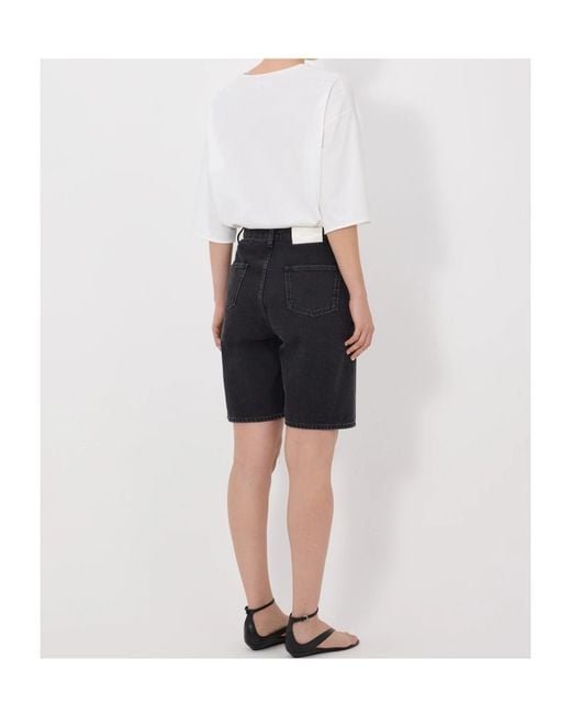 Loulou de Saison Black High-Rise Denim Shorts
