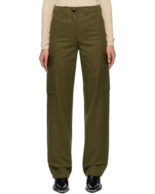 Rabanne Green Mid Rise Straight Leg Pants
