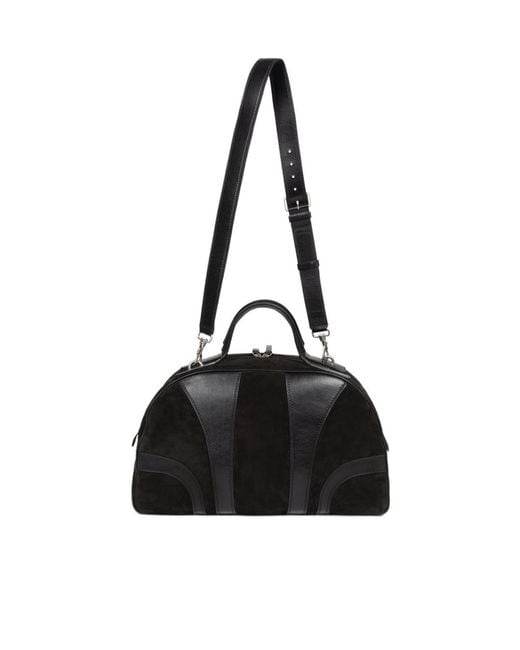 Dries Van Noten Black Suede Duffle Bag for men