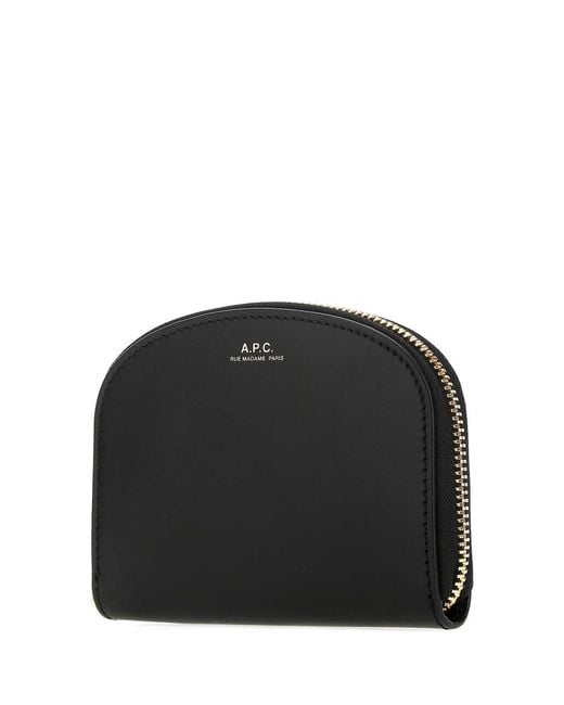 A.P.C. Black Demi Lune Compact Wallet