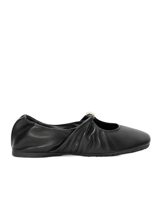 Loewe Black Leather Pebble Soft Ballet Flats