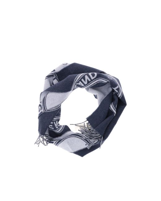 Burberry Blue Round Jacquard Scarf for men