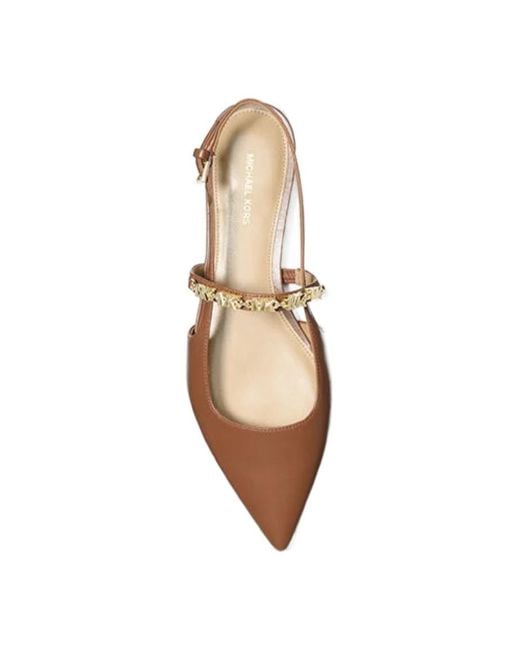 Michael Kors Brown Michael Dina Slingback Flat Shoes