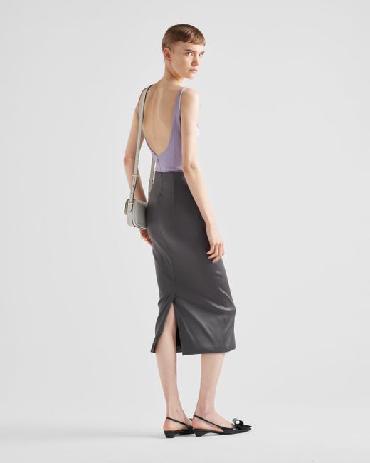 【プラダ・PRADA】Stretch satin bodysuit Prada Stretch Satin Bodysuit in Purple | Lyst