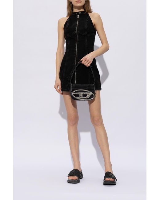 DIESEL Sa-Oval D Pf W Denim Sandals in Black | Lyst