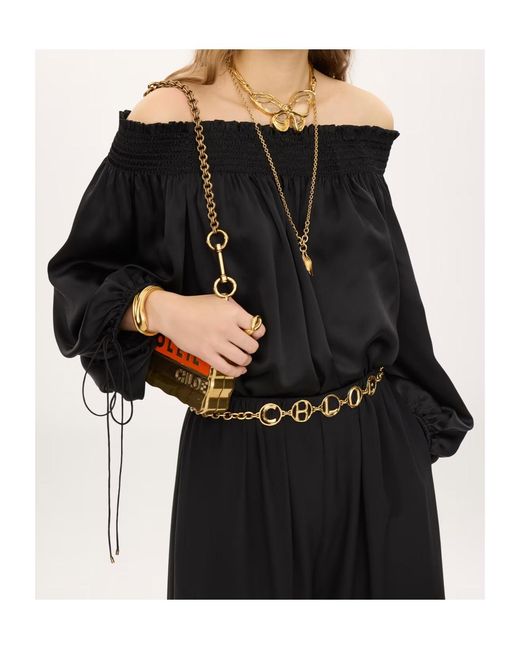 Chloé Black Off-Shoulder Top