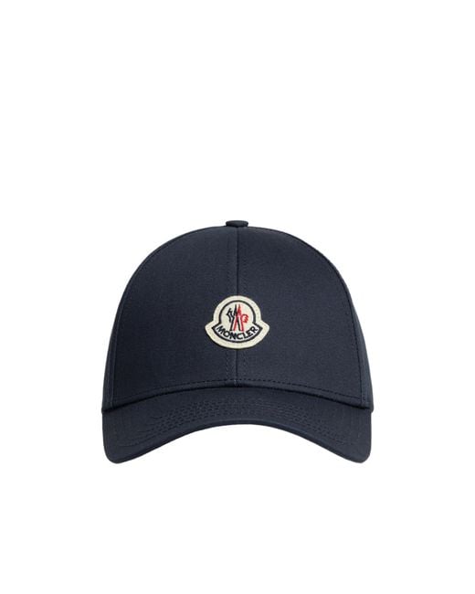 Moncler Blue Logo Patch Curved Peak Baseball Cap for men
