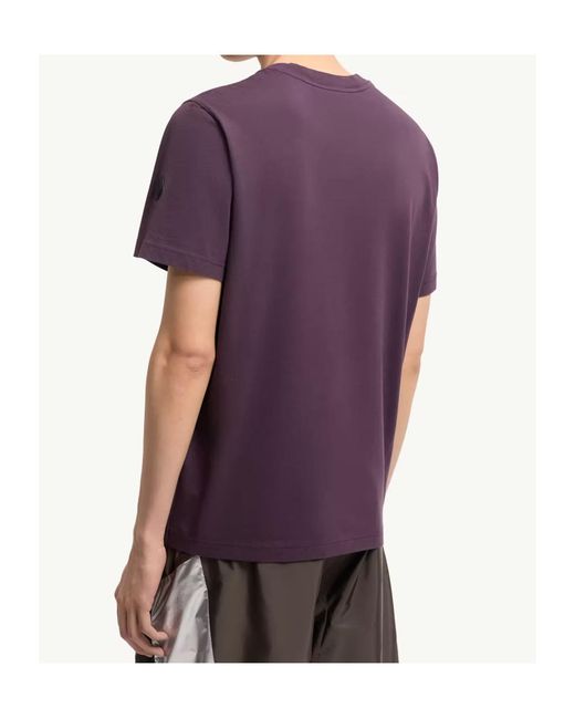 Moncler Purple Logo Cotton Jersey T-Shirt for men