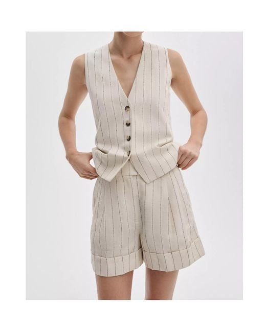 Rag & Bone Natural Neila Striped Shorts