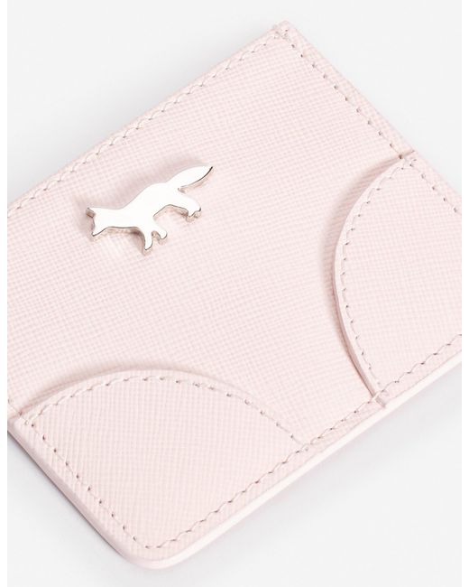 Maison Kitsuné Pink Rectangular Card Holder