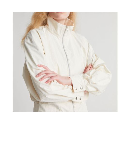 Paloma Wool White High-Neck Zip-Up Bomber Jacket
