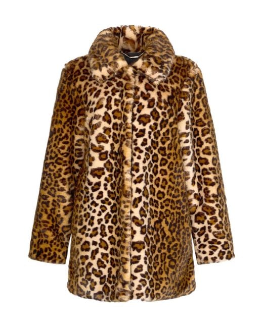 Liu Jo Brown Leopard-Print Button-Fastening Jacket