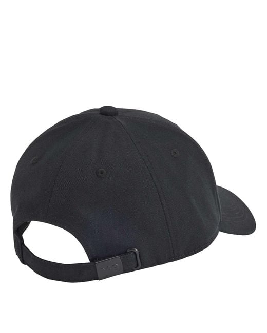 Y-3 Black Printed Logo Baseball Cap for men