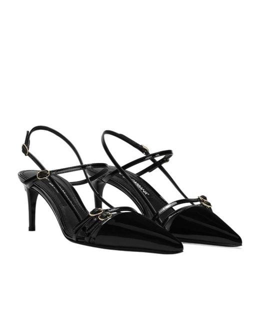 Dolce & Gabbana White Dg Logo Plaque Slingbacks