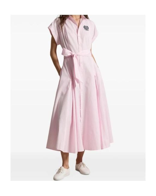 Polo Ralph Lauren Pink Striped A-Line Shirtdress