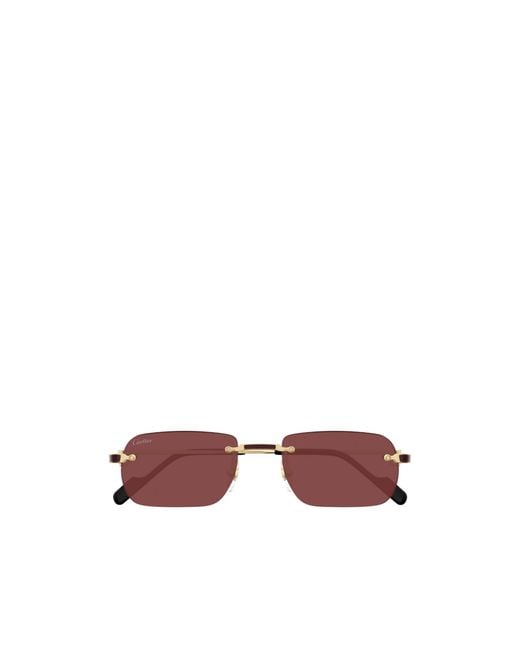 Cartier Brown Rimless Sunglasses for men