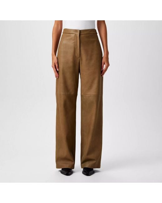 Max Mara Brown Leather Trousers