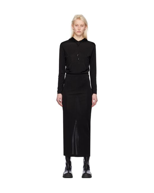 Dion Lee Black Cut-Out Gathered Hooded Maxi Dress