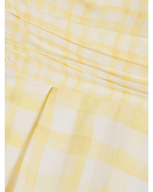 Rosie Assoulin Yellow Linen-Blend Midi Dress