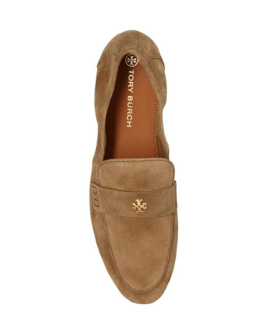 Tory Burch Brown Logo Plaque Slip-On Loafers