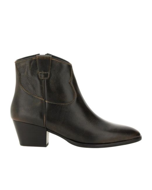 Ash Black Texan Ankle Boots