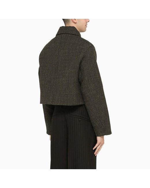 AMI Gray Textured Cropped Jacket for men