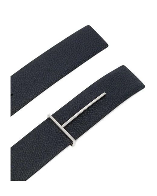 Tom Ford Black Leather Reversible Belt for men