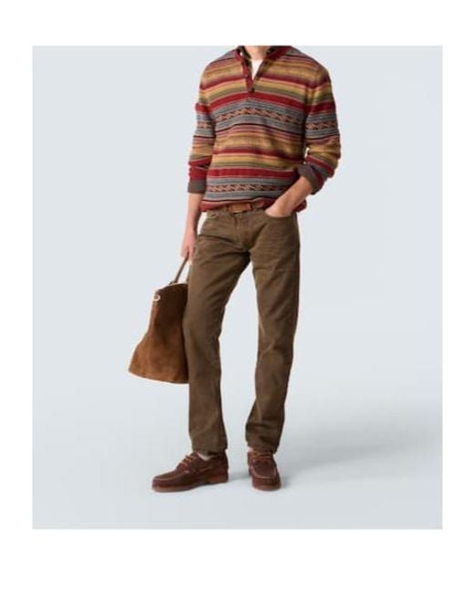 RRL Brown Wool-Blend Jacquard Sweater for men