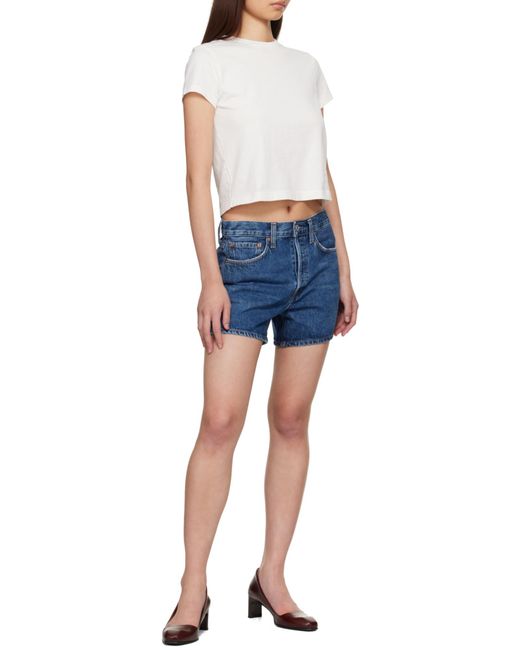 Agolde Blue High Waist Denim Shorts