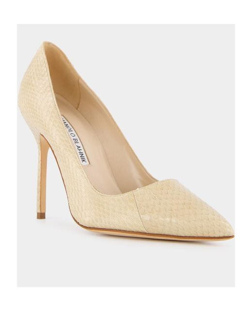 Manolo Blahnik Natural Pointed High Heels