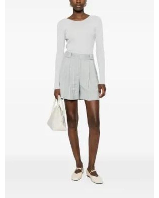 Blazé Milano Gray After You Fell Pinstripe Pleated Shorts