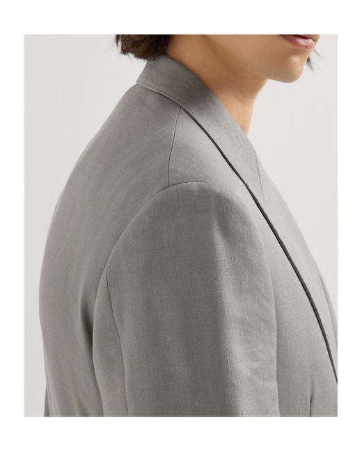Brunello Cucinelli Gray Peak-Lapel Blazer for men