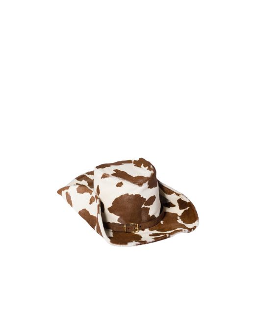 Miu Miu Multicolor Printed Leather Cowboy Hat