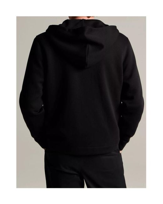 Vince Black Cotton-Blend Scuba Zip-Front Hoodie for men