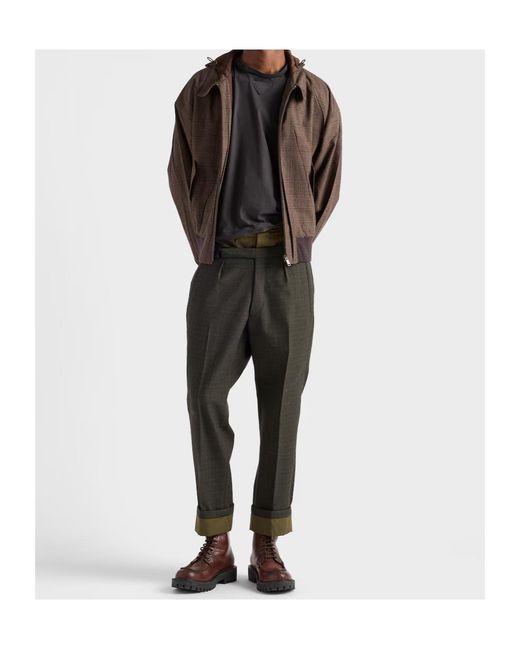 Prada Brown Wool Hooded Jacket for men