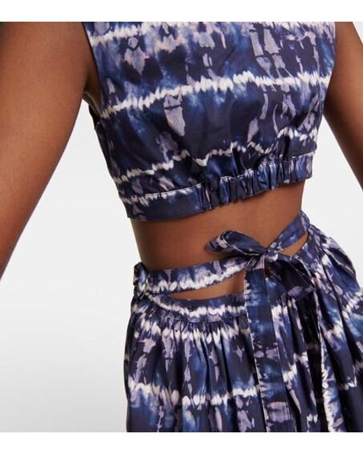 Altuzarra Blue Ashima Cutout Cotton-Blend Midi Dress