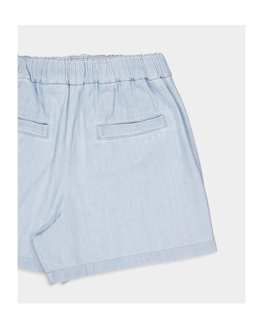 Gucci Blue Straight Leg Denim Shorts