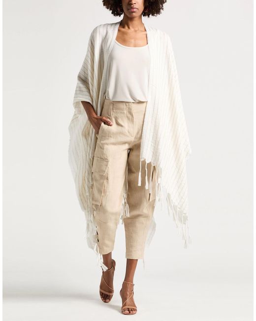 Brunello Cucinelli Natural Solid Color Linen Cargo Pants