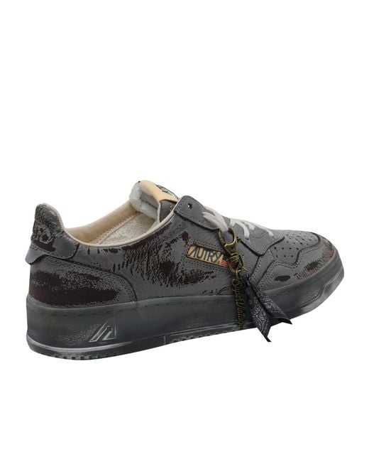 Autry Gray Round-Toe Sneakers for men