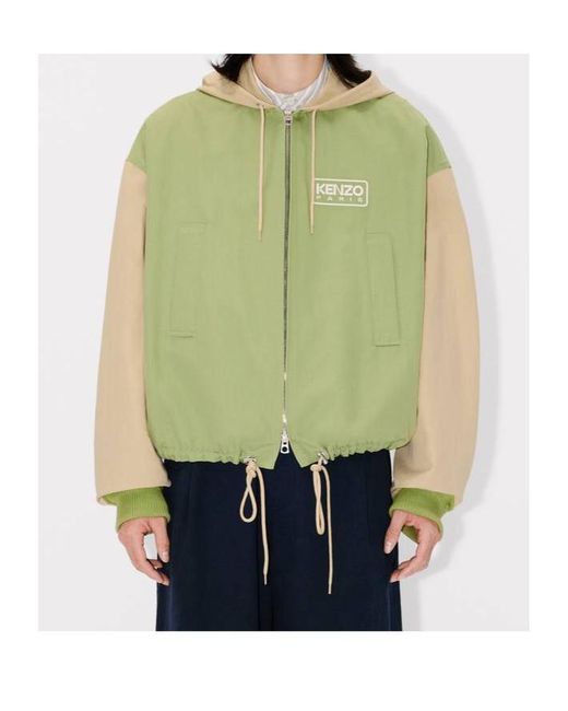 KENZO Green Hooded Parka for men