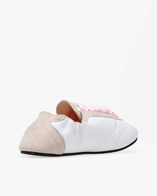 Repetto White Silk Tennis Low-Top Sneakers