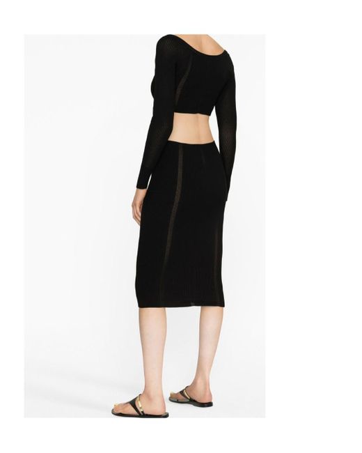 Philosophy Di Lorenzo Serafini Black Cut-Out Detail Knit Dress